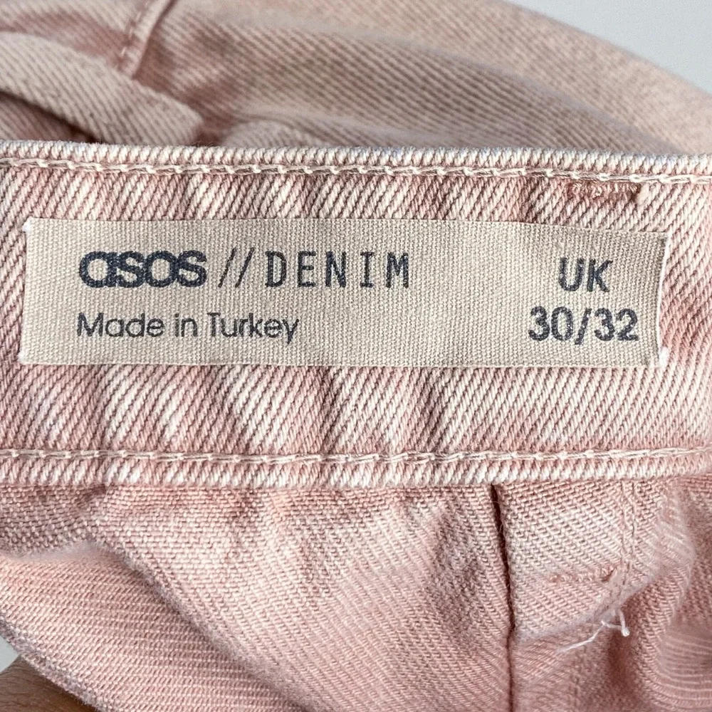 ASOS DENIM 30 Pink Acid‎ Wash Wide Leg High Rise Jeans Casual - Picture 5 of 6